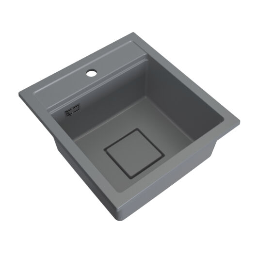 QUADRO 4550 egymedencés gránit mosogató automata dugóemelő, szifonnal, szürke