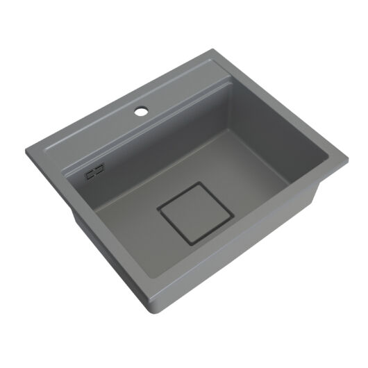 QUADRO 5850 egymedencés gránit mosogató automata dugóemelő, szifonnal, szürke