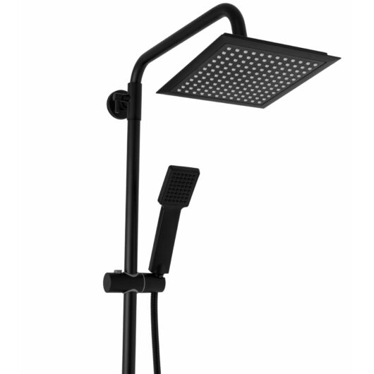 Roy esőztető zuhanyszett szögletes zuhanyfejjel fekete
