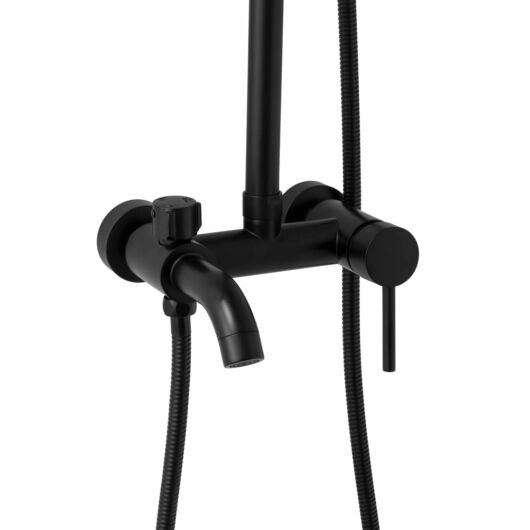 Roy esőztető zuhanyszett szögletes zuhanyfejjel fekete