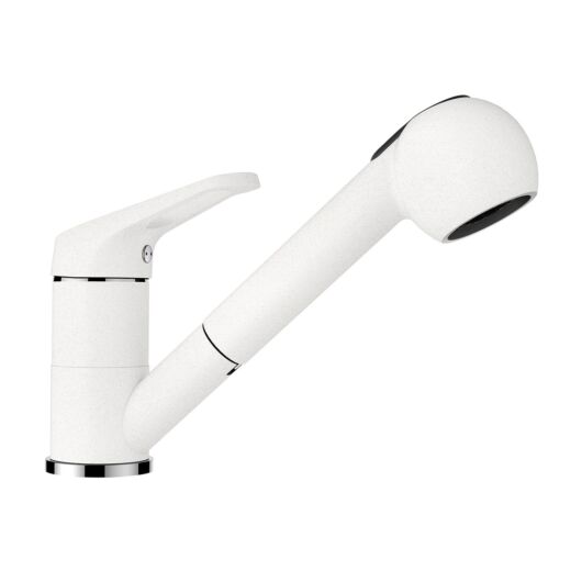 SCHOCK Cosmo konyhai csaptelep Cristalite Alpina kihúzható fejjel, zuhany funkcióval, fehér