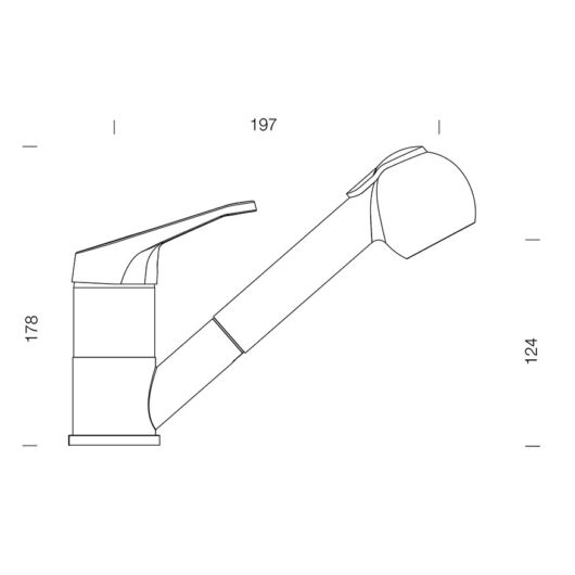 SCHOCK Cosmo konyhai csaptelep Cristalite kihúzható fejjel, zuhany funkcióval rajz