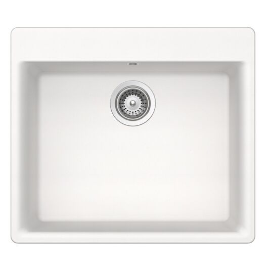 Schock Galaxy N-100 Cristadur Polaris egymedencés gránit mosogató automata dugóemelő, szifonnal, fehér