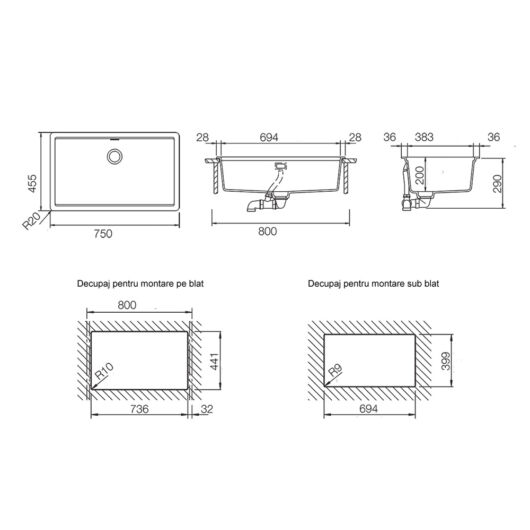 Schock Greenwich N-100XL konyhai mosogatótálca 750 x 456 mm Cristadur Polaris, szűrőkosár, túlfolyó takaró réz, hófehér, beépíthető