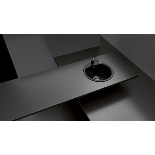 Schock Manhattan R-100 Cristalite Nero egymedencés kerek gránit mosogató be