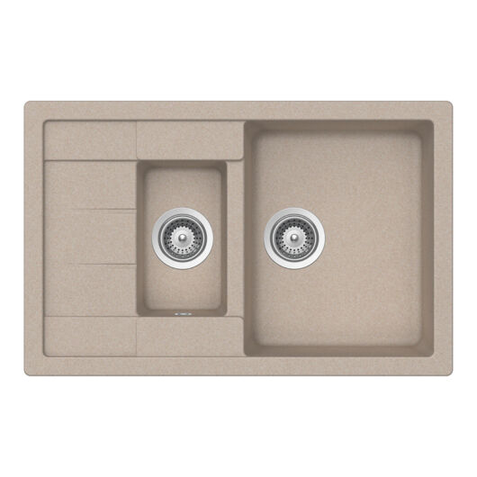Schock Manhattan D-150S konyhai mosogatótálca Cristalite Sabbia 780 x 500 mm, gránit kompozit, homok, beépíthető