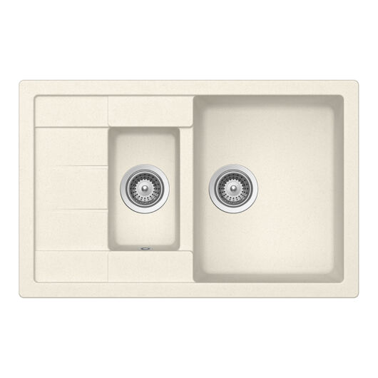 Schock Manhattan D-150S konyhai mosogatótálca Cristalite Vanilla 780 x 500 mm, gránit kompozit, világos bézs, beépíthető
