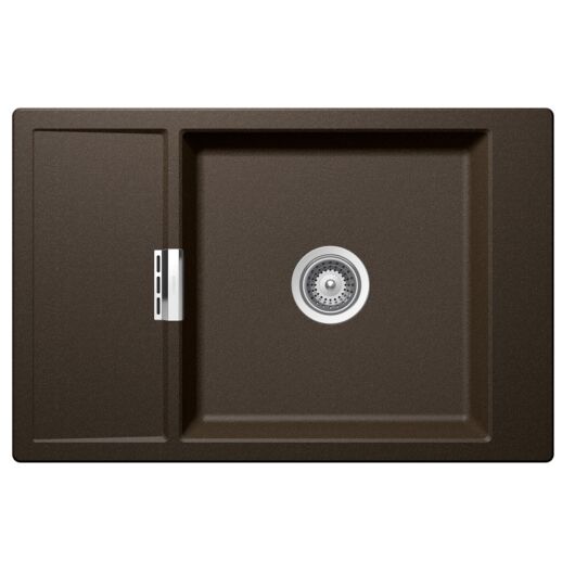 Schock Mono D-100XS Cristadur Polaris egymedencés gránit mosogató dugóemelő, szifonnal, barna