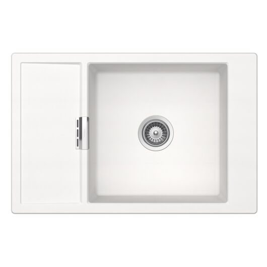 Schock Mono D-100XS Cristadur Polaris egymedencés gránit mosogató dugóemelő, szifonnal, fehér