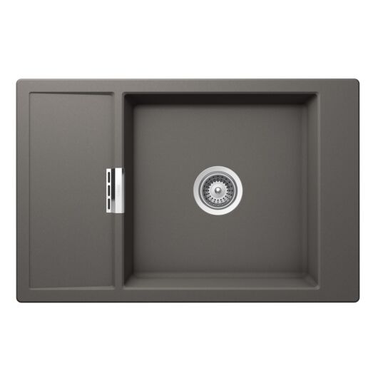 Schock Mono D-100XS Cristadur Polaris egymedencés gránit mosogató dugóemelő, szifonnal, sötétszürke 