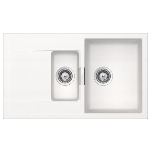 SCHOCK Mono D-150 Cristadur Polaris gyümölcsmosós gránit mosogató, szifonnal, fehér