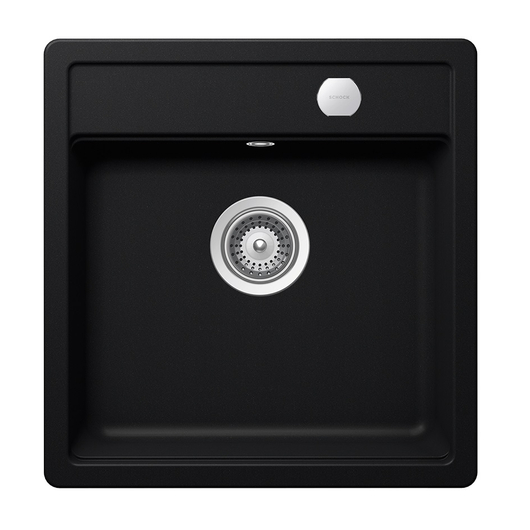 Schock Mono N-100S Cristadur Puro egymedencés gránit mosogató automata dugóemelő, szifonnal, fekete