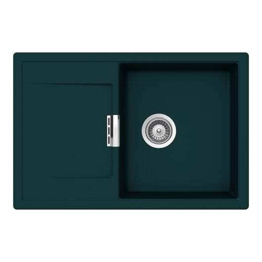 Schock Mono D-100 Cristadur Green Line Ivy egymedencés gránit mosogató dugóemelő, szifonnal, sötétzöld