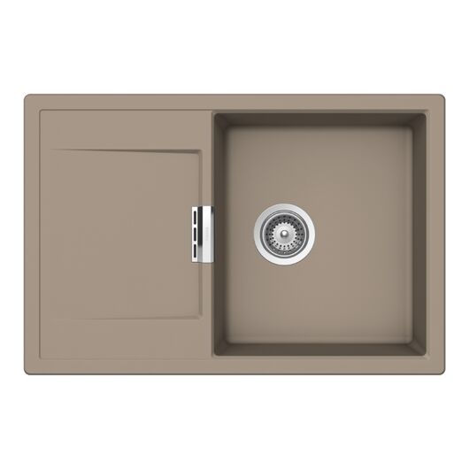 Schock Mono D-100 Cristadur Green Line Twilight egymedencés gránit mosogató dugóemelő, szifonnal, taupe szürke