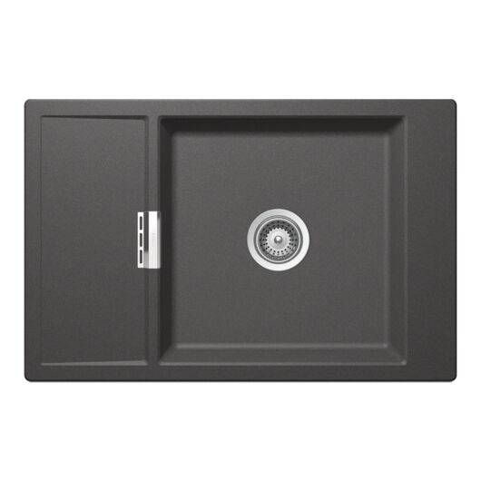 Schock Mono D-100XS Cristadur Stone egymedencés gránit mosogató dugóemelő, szifonnal, palaszürke