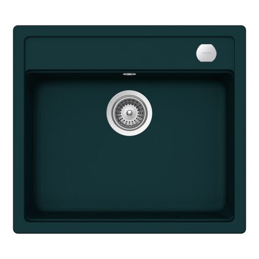 Schock Mono N-100 Cristadur Green Line Ivy egymedencés gránit mosogató automata dugóemelő, szifonnal, sötétzöld