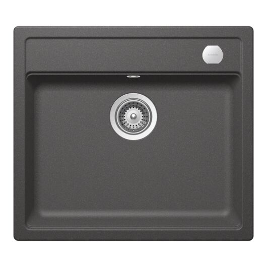 Schock Mono N-100 Cristadur Stone egymedencés gránit mosogató automata dugóemelő, szifonnal, palaszürke