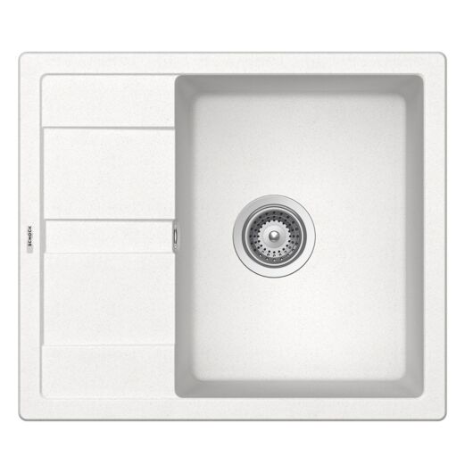 Schock Ronda D-100 egymedencés gránit mosogató, szifonnal, fehér