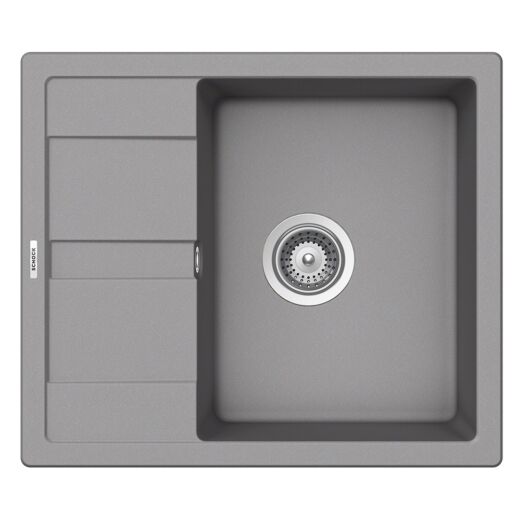 Schock Ronda D-100 egymedencés gránit mosogató, szifonnal, szürke