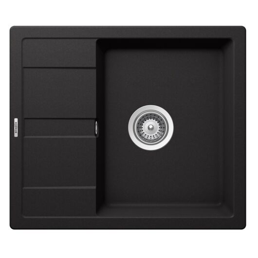 Schock Ronda D-100 egymedencés gránit mosogató, szifonnal, fekete