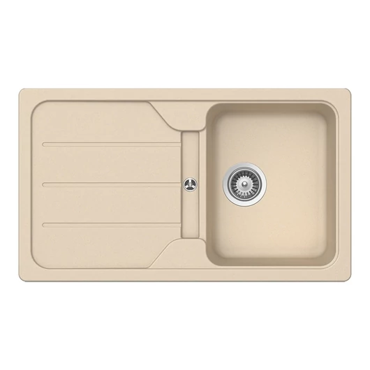 Schock Formhaus D-100 Cristalite Moonstone 860 x 500 mm gránit mosogató dugóemelő, szifonnal, bézs