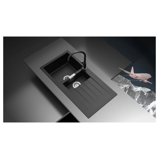 Schock Signus D-150 Cristadur Magnolia 1000 x 500 mm, gránit mosogató, krémfehér, beépíthető