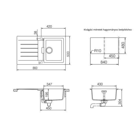 Schock Signus D-100 konyhai mosogatótálca Cristadur Magnolia 860 x 500 mm, gránit, krémfehér, beépíthető