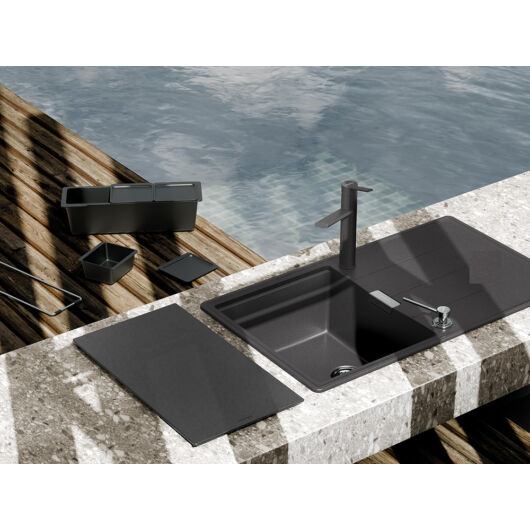 Schock Tia D-100 egymedencés gránit mosogató csepptálcával  be