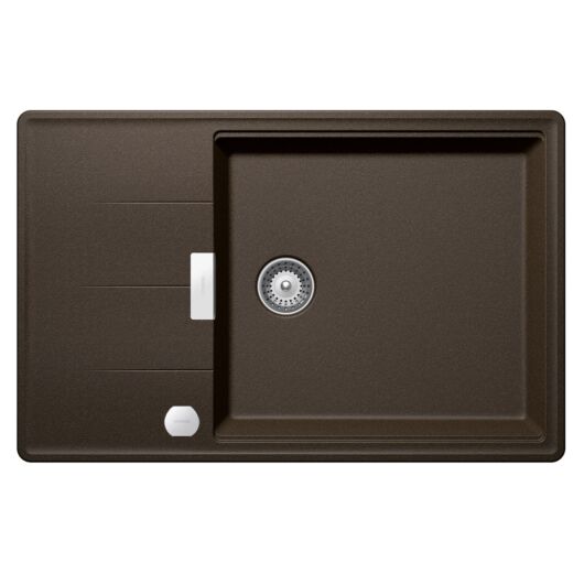 Schock Tia D-100LS egymedencés gránit mosogató automata dugóemelő, szifonnal, barna