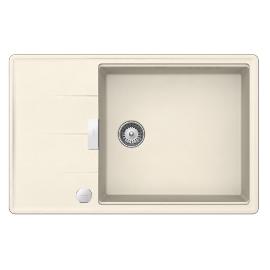 Schock Tia D-100LS egymedencés gránit mosogató automata dugóemelő, szifonnal, krémfehér