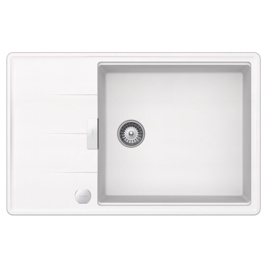 Schock Tia D-100LS egymedencés gránit mosogató automata dugóemelő, szifonnal, fehér