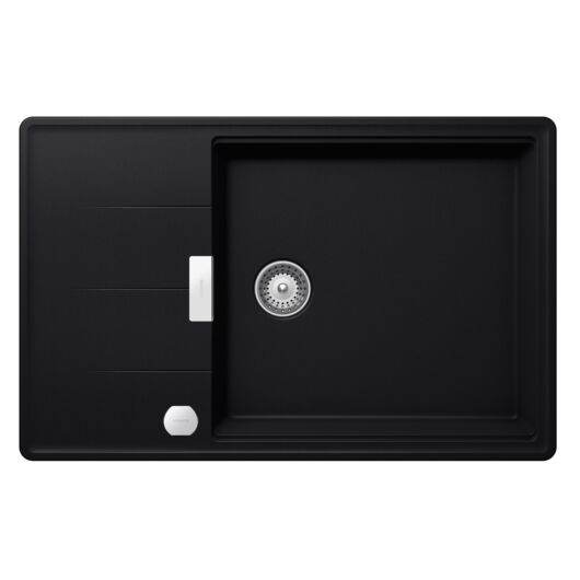 Schock Tia D-100LS egymedencés gránit mosogató automata dugóemelő, szifonnal, fekete