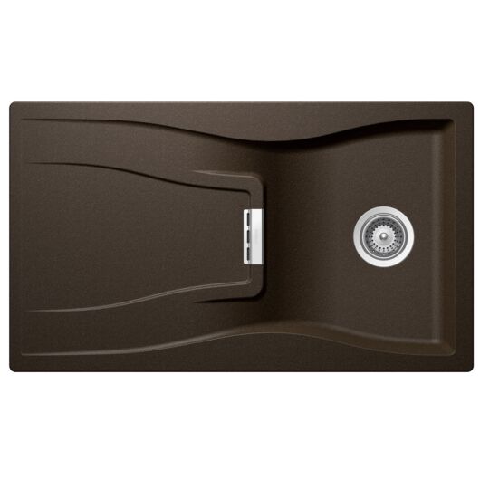 Schock Waterfall D-100 Cristadur Bronze egymedencés gránit mosogató, szifonnal, barna