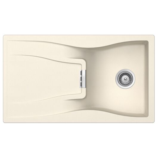 Schock Waterfall D-100 Cristadur Magnolia egymedencés gránit mosogató, szifonnal, krémfehér