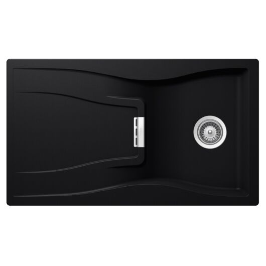 Schock Waterfall D-100 Cristadur Puro egymedencés gránit mosogató, szifonnal, fekete