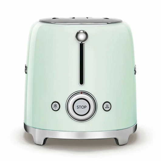 SMEG KENYÉRPIRÍTÓ, 50-es évek retro design, 2 szeletes, 6 fokozat, 3 program, világoszöld