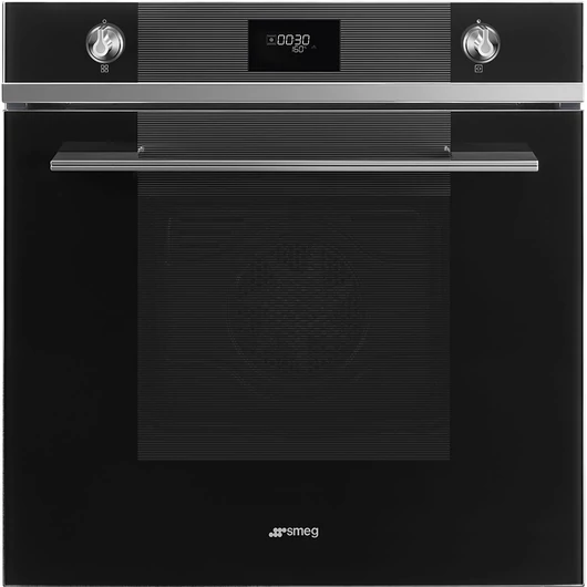 SMEG PIROLITIKUS HŐLÉGKEVERÉSES SÜTŐ, Linea, 10+1 funkció, fekete 