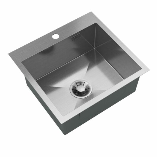 Stalowy S4845 egymedencés rozsdamentes acél mosogató, króm színben