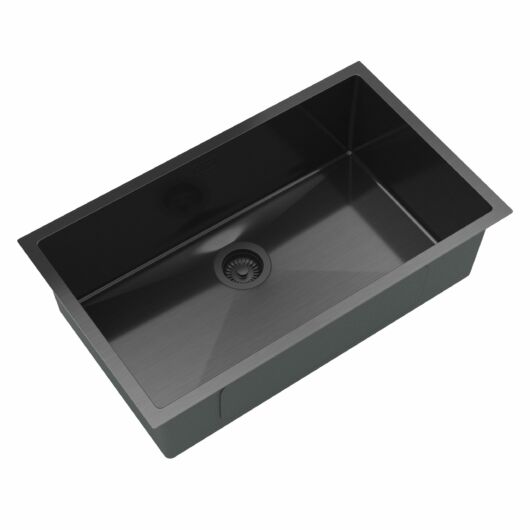 Stalowy S7545 egymedencés rozsdamentes acél mosogató, fekete színben