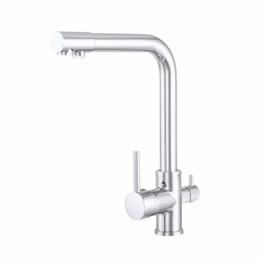 Side három utas konyhai csaptelep vízszűrő berendezéshez, króm