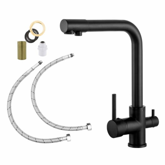Side 3 utas konyhai csaptelep vízszűrő berendezéshez, fekete