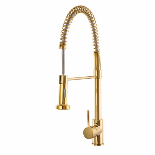 Spirál konyhai csaptelep arany