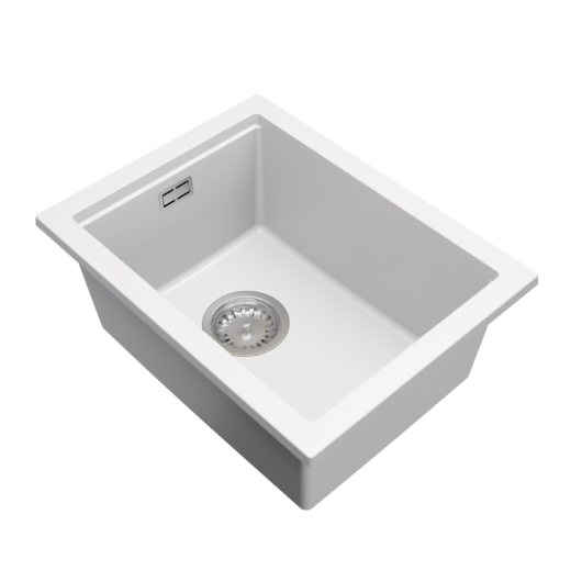 Gamma Decor 3850 gránit mosogató, szifonnal, fehér