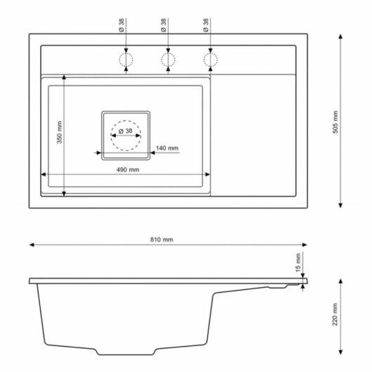 Gamma Quadro 8151 balos gránit mosogató