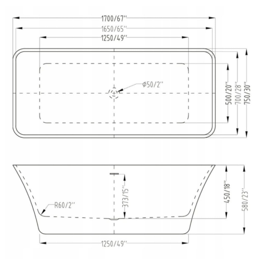 Fogia szabadon álló kád méretek
