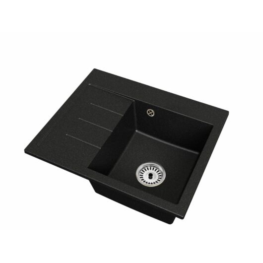 Exclusive 60 gránit mosogató, balos csepegtetővel, fekete-szemcsés, beépíthető