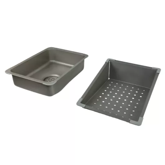 BRADO ARIEL 68 többfunkciós rozsdamentes acél mosogató fekete-antracit színben, beépíthető