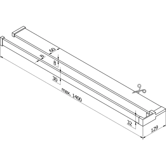 Mexen polc zuhanyfalhoz, törölközőtartóval króm, beépíthető