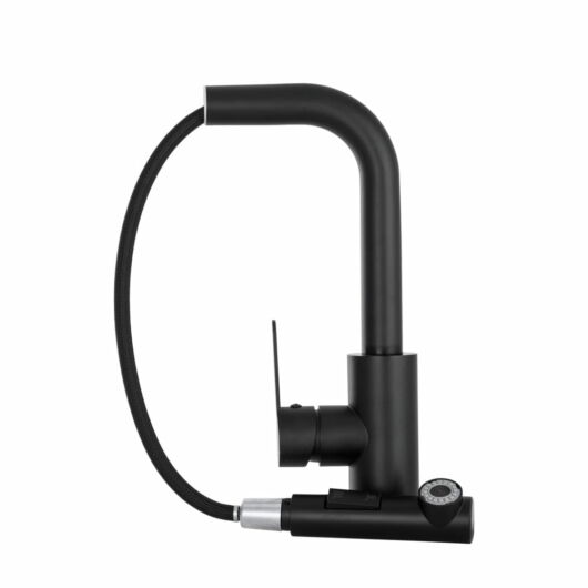 Side 2 konyhai csaptelep fekete