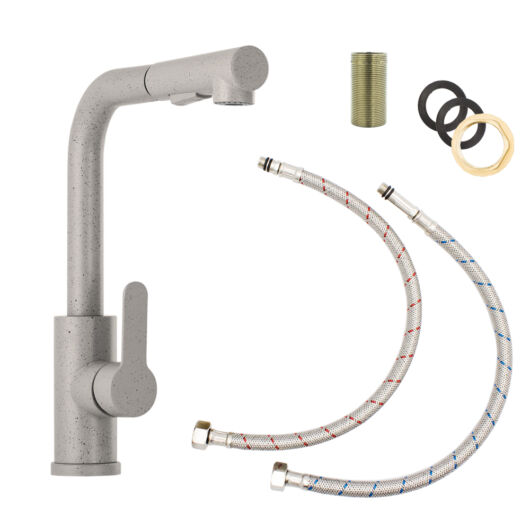 Side 2 konyhai csaptelep szürke szemcsés